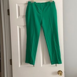 Green cropped tailored Express pants